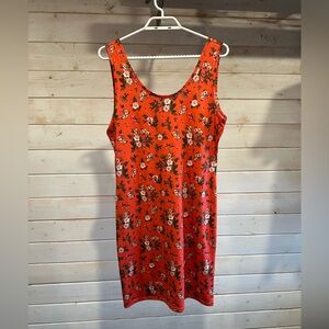 Fashion Essentials | Orange Floral Midi Dress